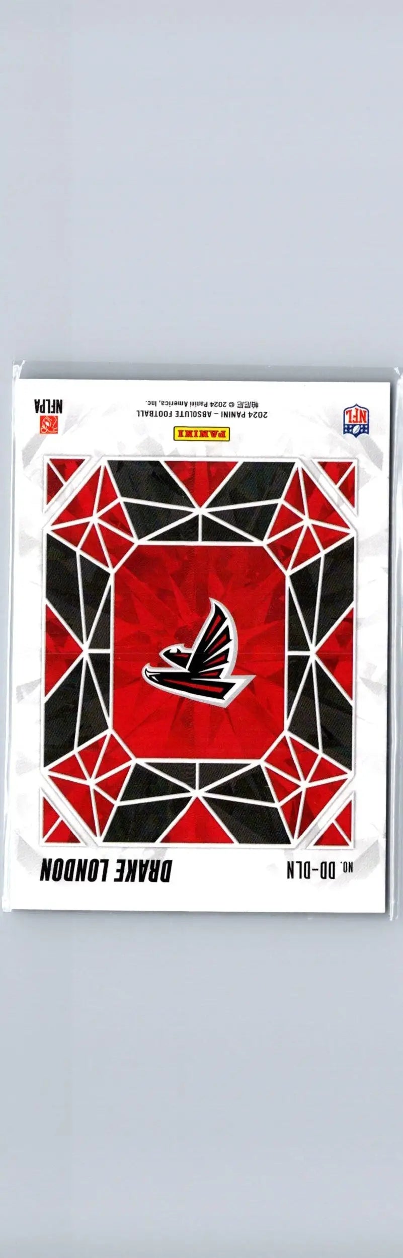 Atlanta Falcons trading card featuring Drake London from 2024 Panini Absolute London Draft Diamonds