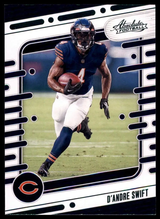 American football card featuring DAndre Swift in Chicago Bears uniform for 2024 Panini Absolute Green collection