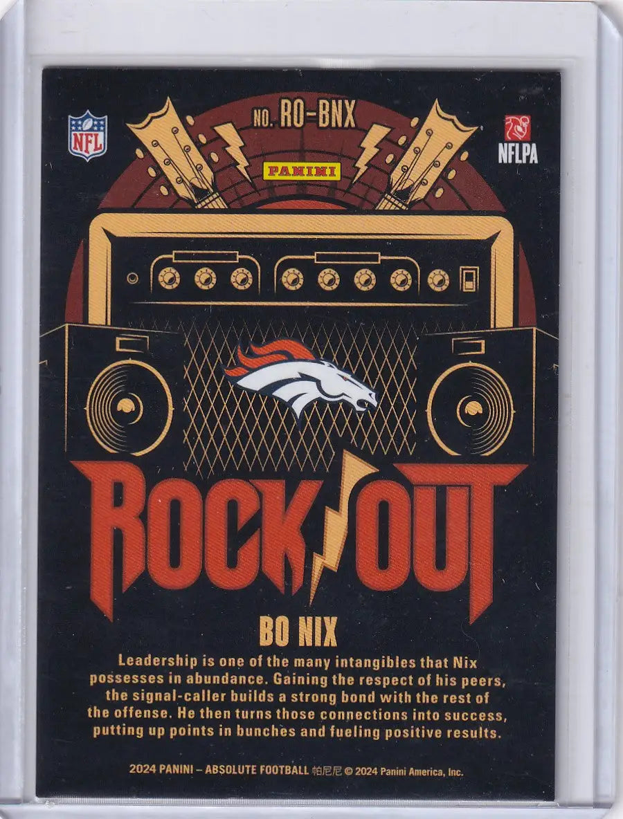 2024 Panini Absolute Rock Out #RO-BNX Bo Nix - Denver Broncos - Unknown