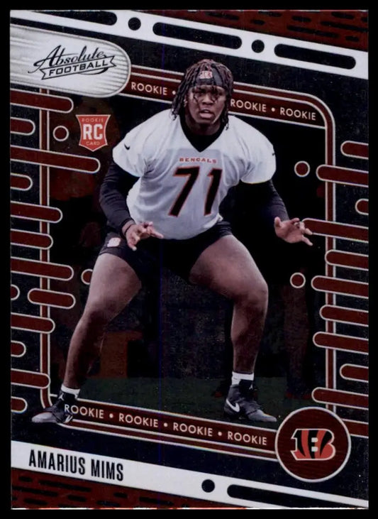 2024 Panini Absolute Rookie Amarius Mims #118 Cincinannti Bengals Football Card - Football Card