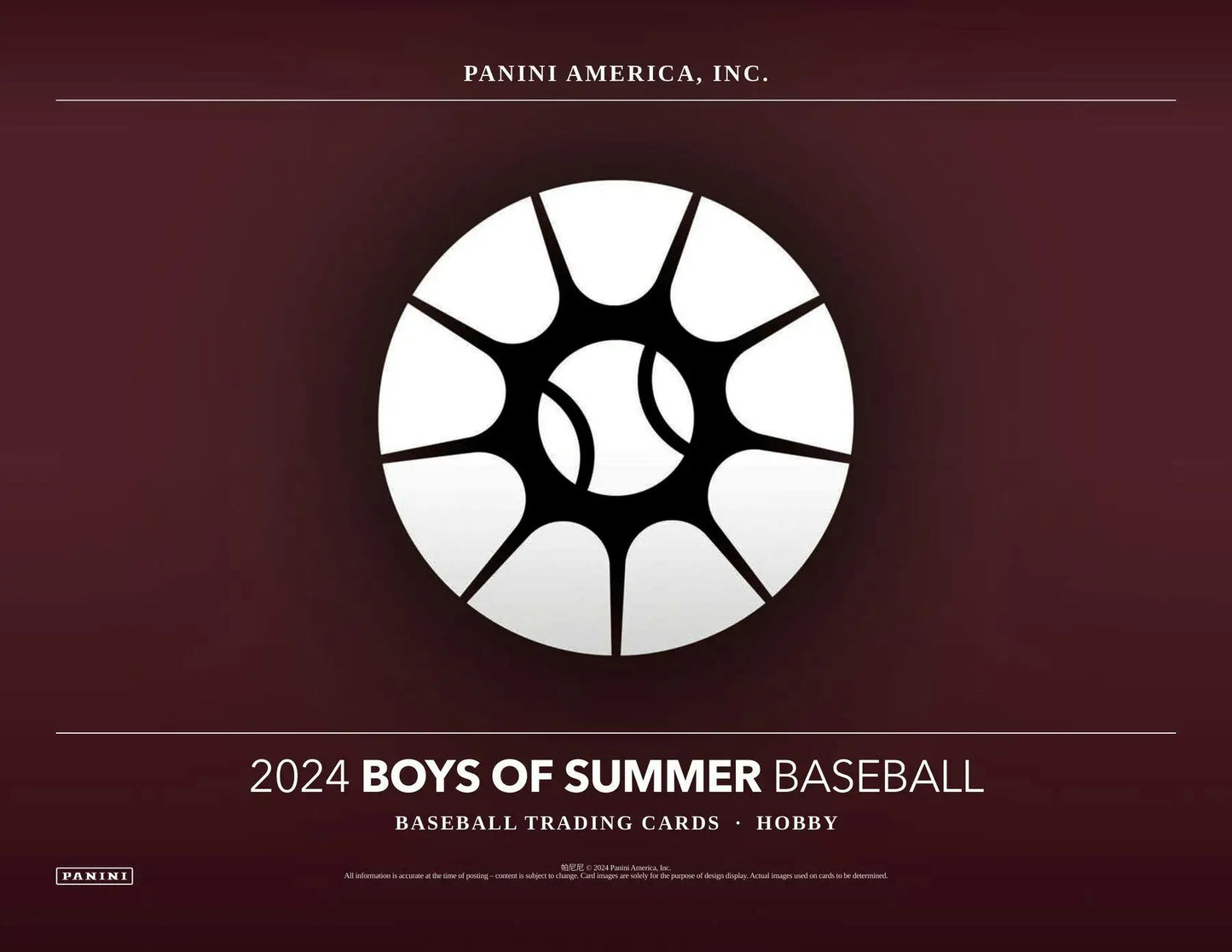 Baseball trading card design featuring jumbo prospect materials and American Glory Signatures in 2024 Panini Boys of Summer Hobby Box