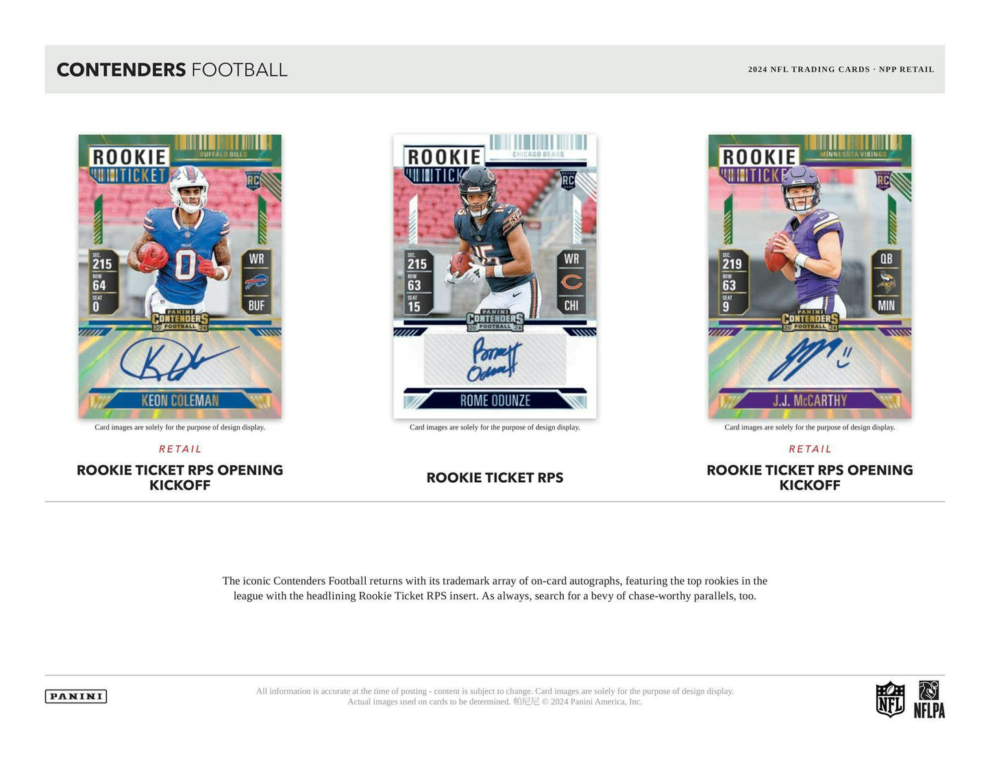 2024 Panini Contenders Football Retail 24-Pack Box | Columbia Sports Cards & More