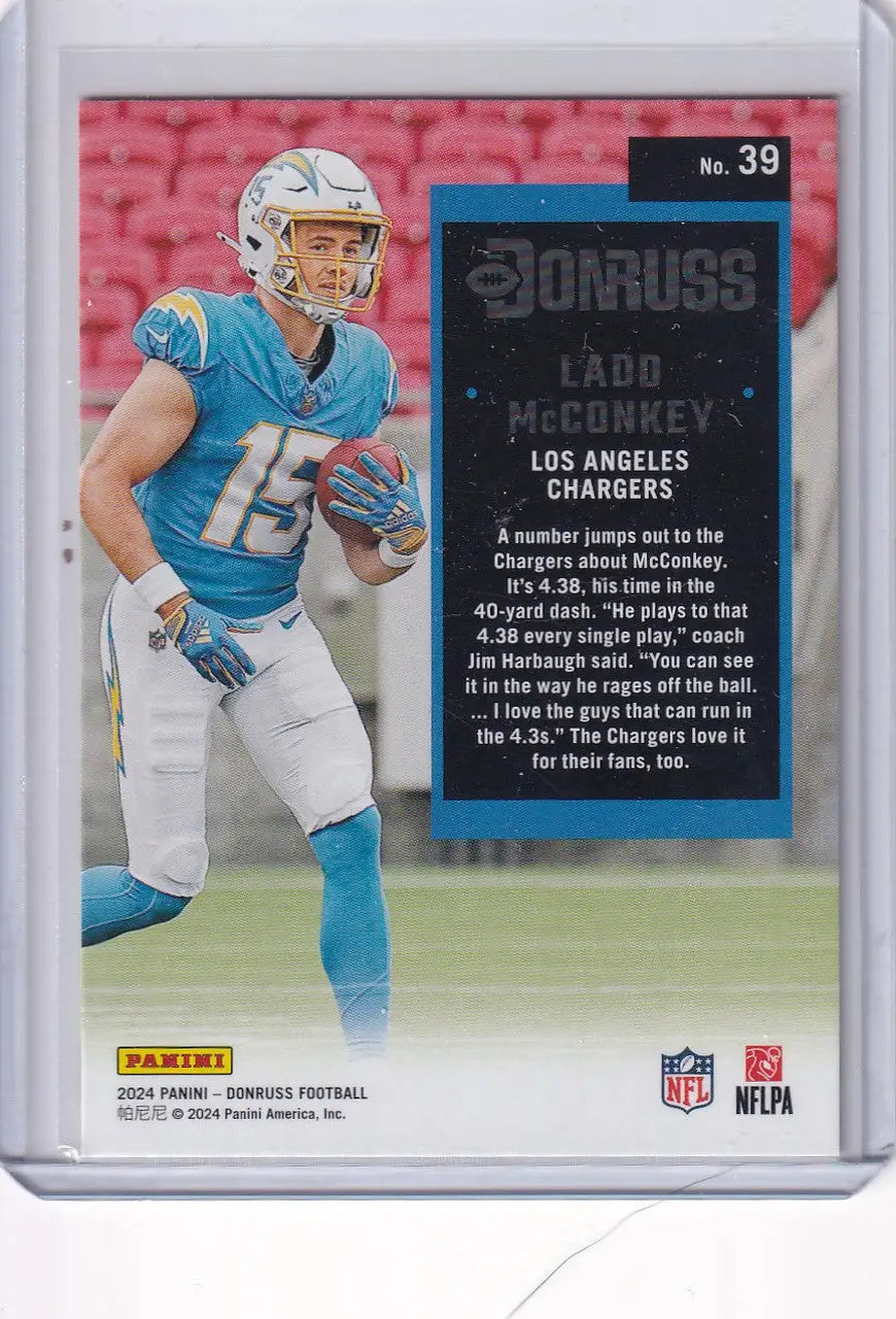 2024 Panini Donruss #39 Ladd McConkey - Los Angeles Chargers - Trading Card