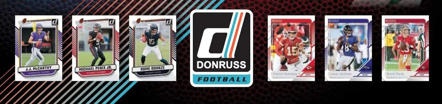 Donruss football cards from 2024 Panini Donruss Football Hobby Factory Set with Optic Rated Rookie