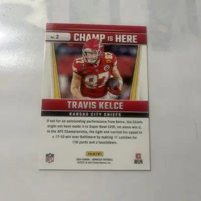 Panini Donruss football Travis Kelce Kansas City Chiefs collectible card for 2024 season
