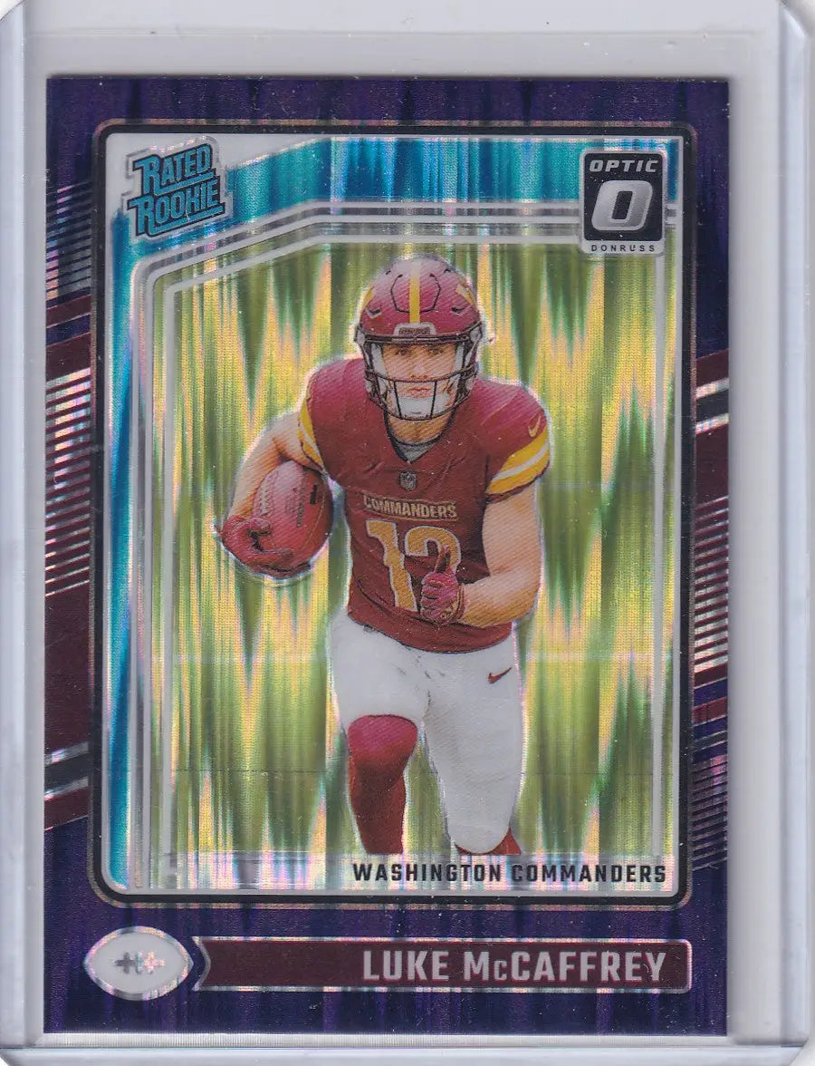 2024 Panini Donruss Optic Purple Shock #268 Luke McCaffrey - Commanders