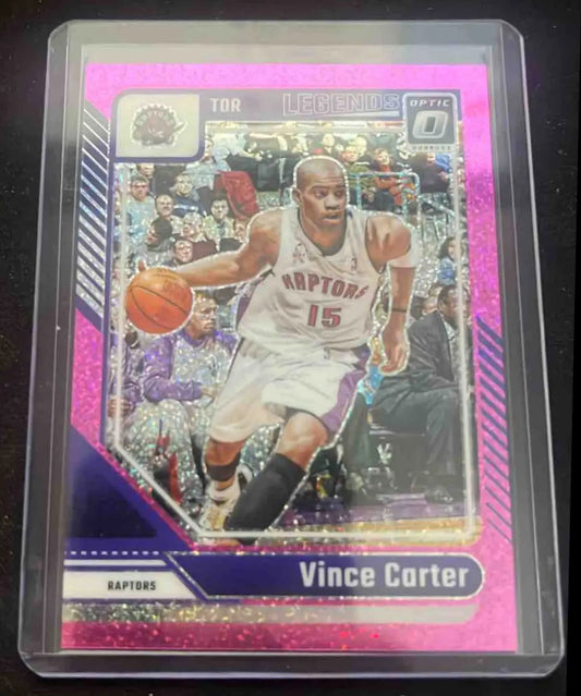 Vince Carter Toronto Raptors Panini Donruss Optic trading card with pink glitter border