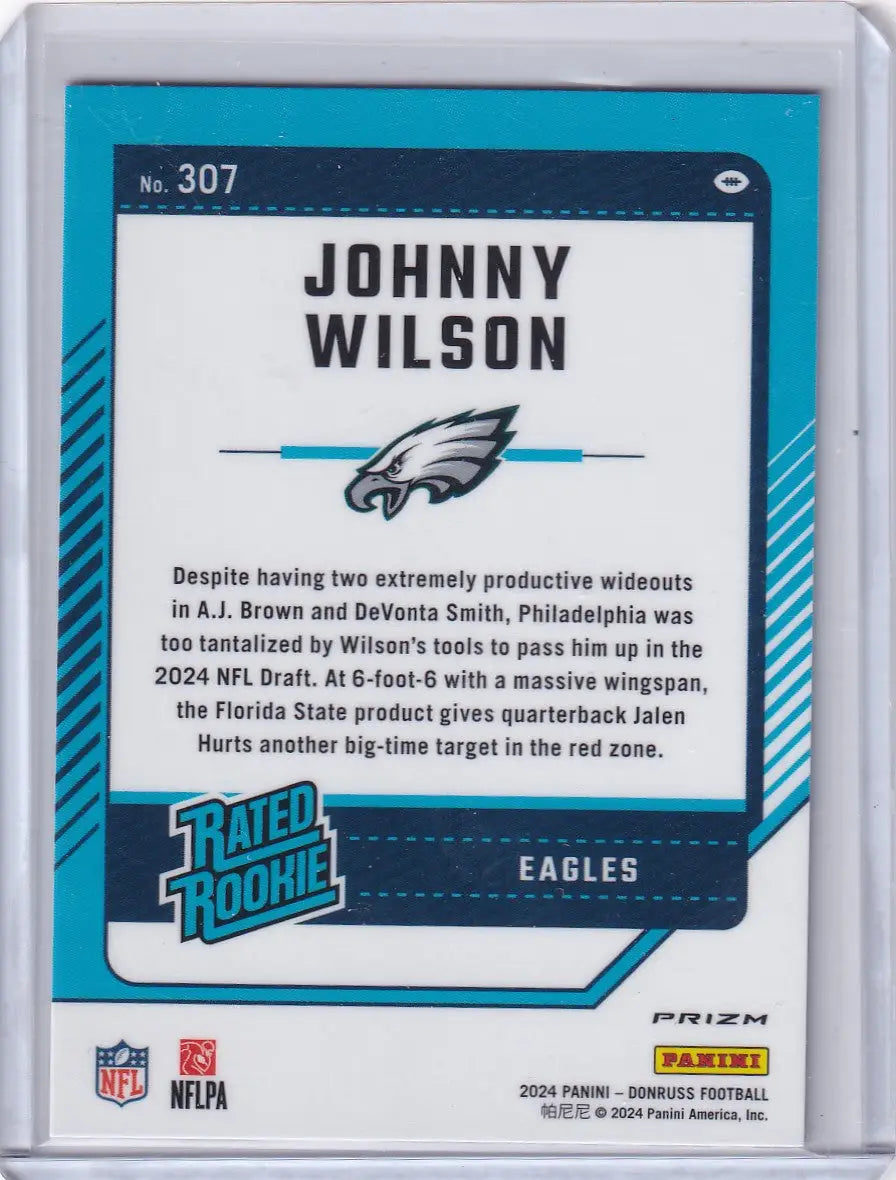 2024 Panini Donruss Pink Optic Preview Holo #307 Johnny Wilson - Eagles - Trading Card