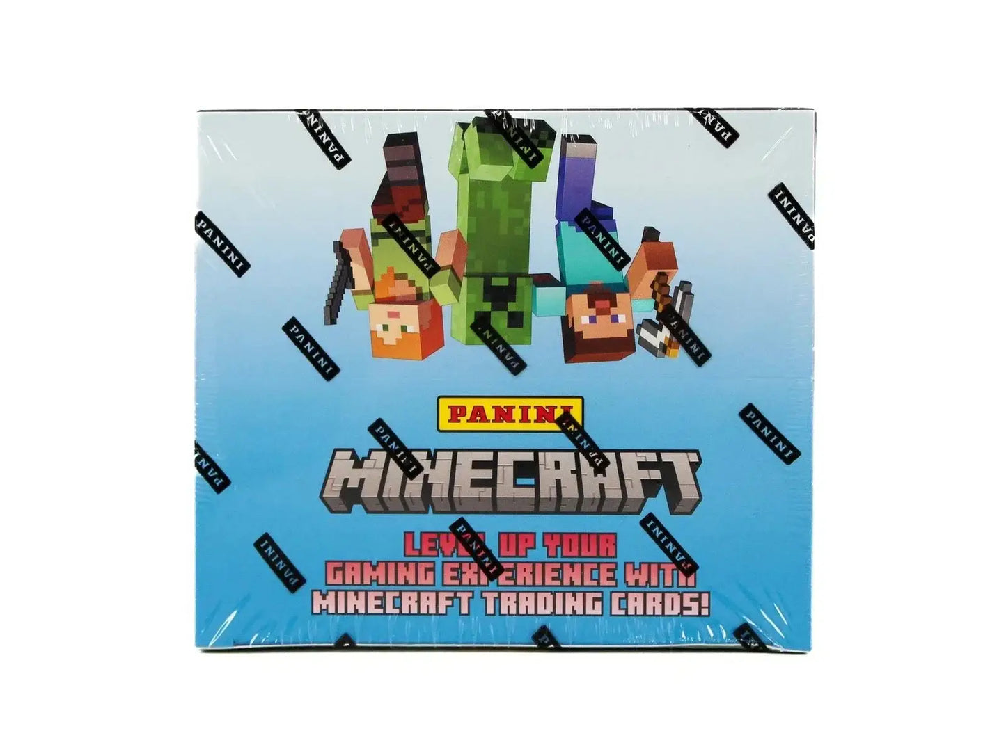 2024 Panini Minecraft Hobby Box with Minecraft trading cards featuring popular characters