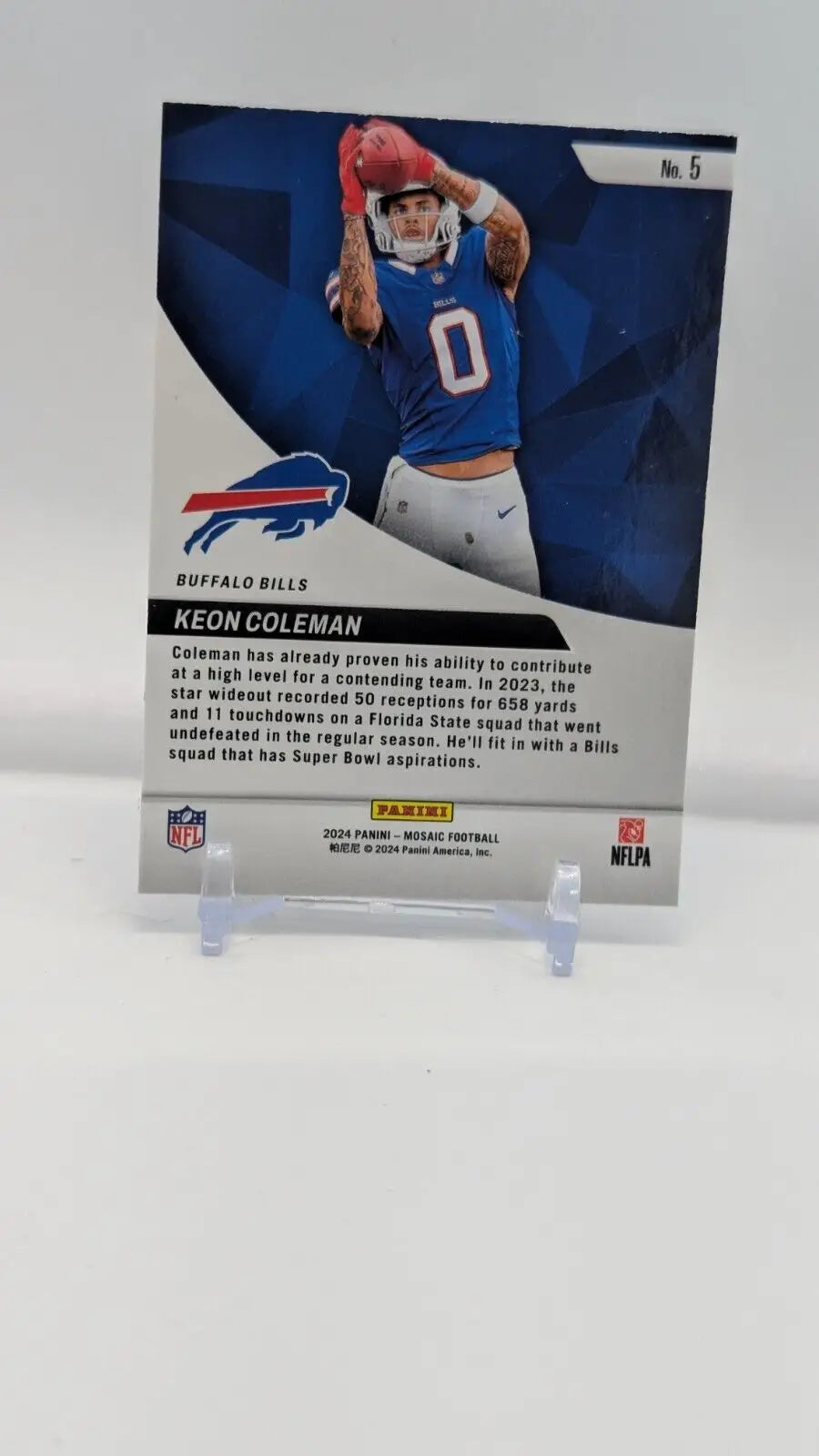 2024 Panini Mosaic Keon Coleman Elevate Insert Rookie Card for Buffalo Bills