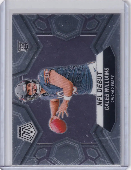 Caleb Williams NFL Debut football card from 2024 Panini Mosaic NFL Debut series