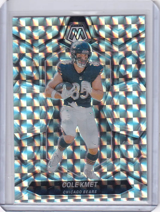 Mosaic Prizm football card of Cole Kmet for Chicago Bears from Panini Mosaic Prizm series
