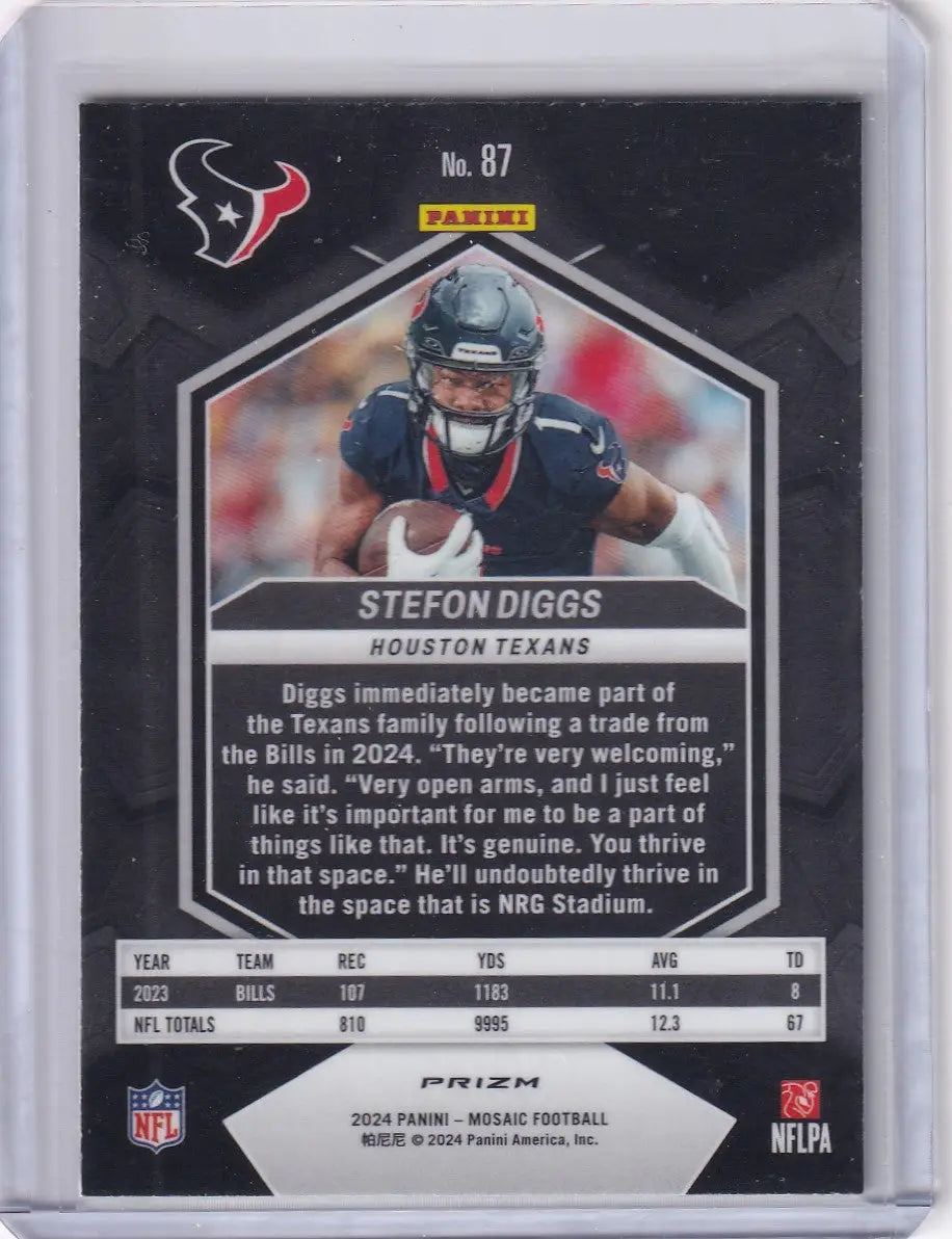Panini Mosiac Prizm Green Stefon Diggs Houston Texans football card image