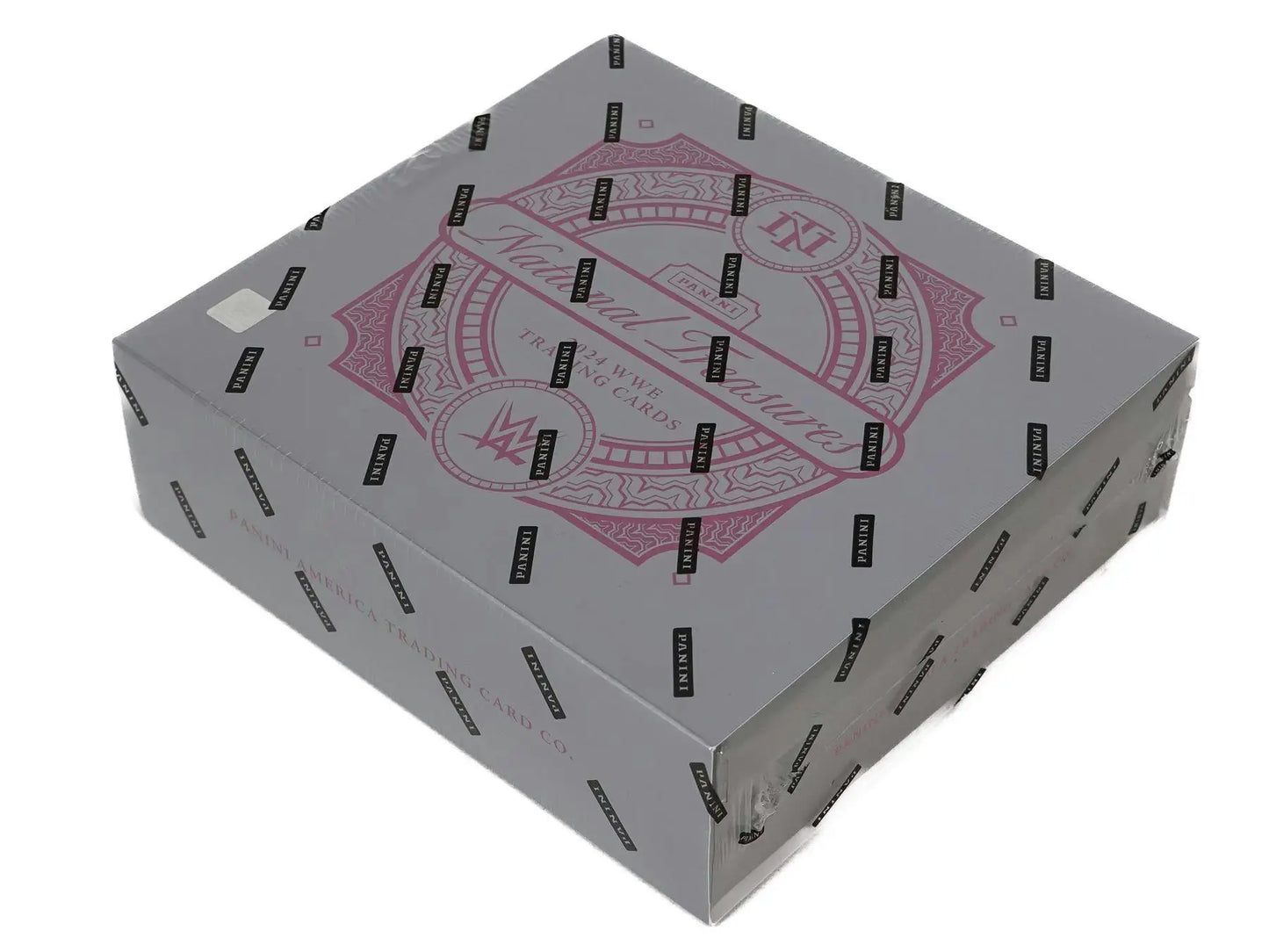 Sealed box of Panini National Treasures WWE Wrestling memorabilia cards from 2024 Hobby Box