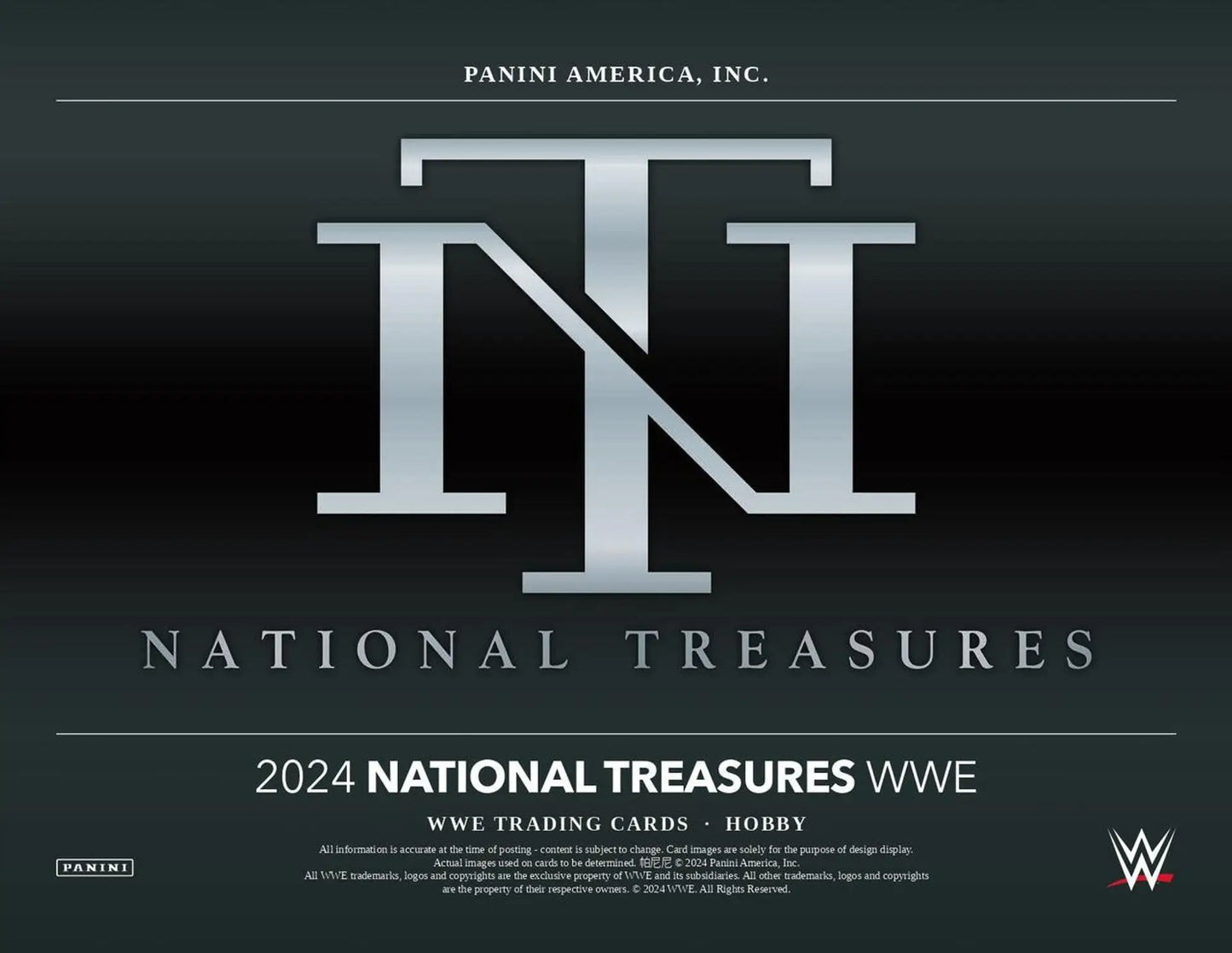 2024 Panini National Treasures WWE Wrestling Hobby Box featuring 2024 National Treasures memorabilia cards