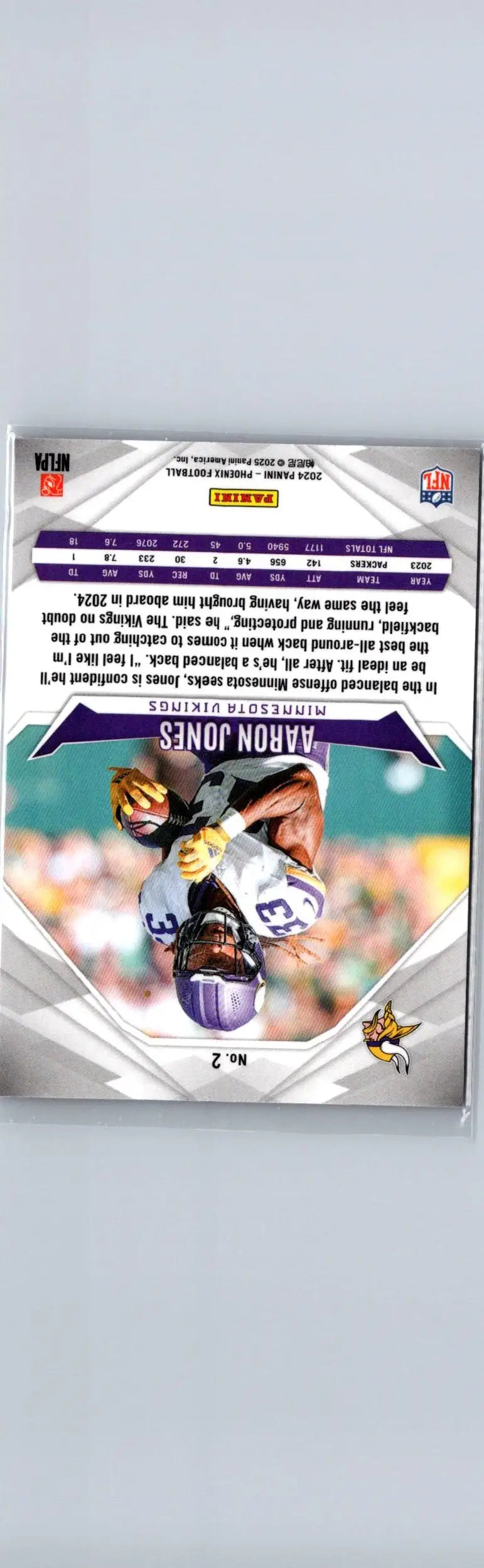Football trading card of Aaron Jones Silver from 2024 Panini Phoenix series