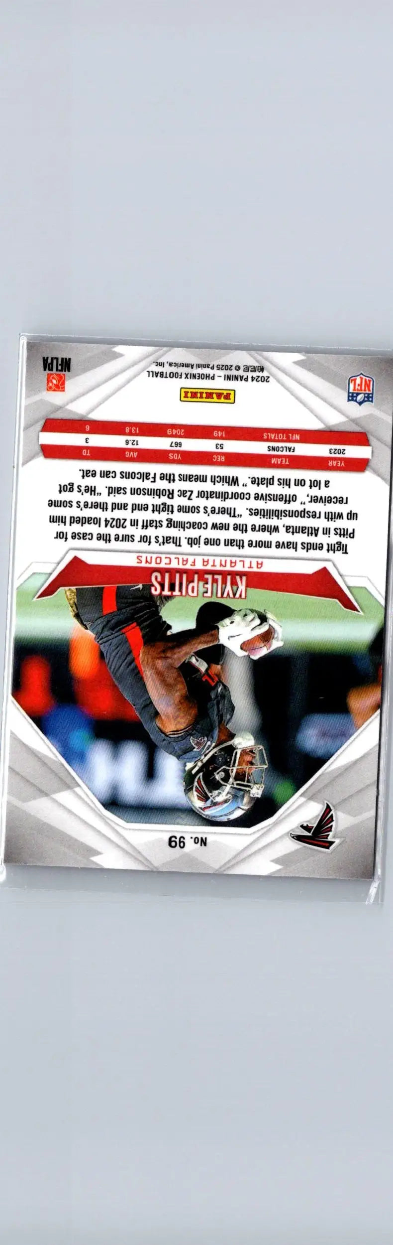 Kyle Pitts football card from 2024 Panini Phoenix featuring Kyle Pitts Silver design