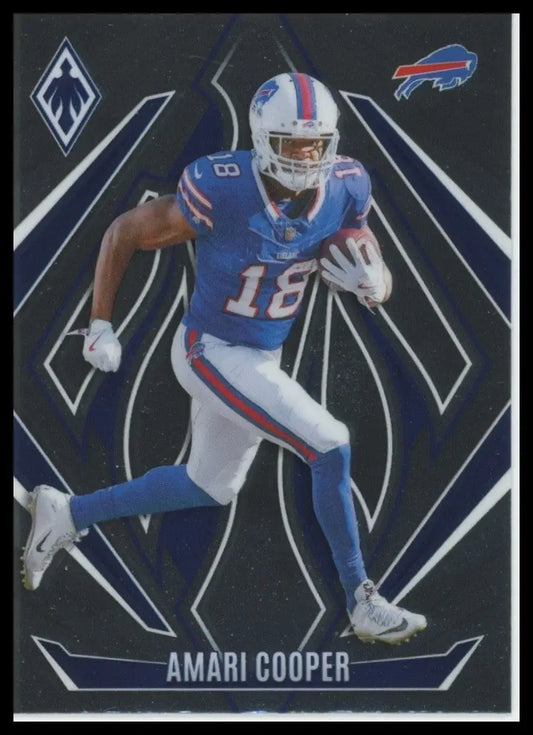 Football card featuring Amari Cooper in blue and white uniform holding a football
