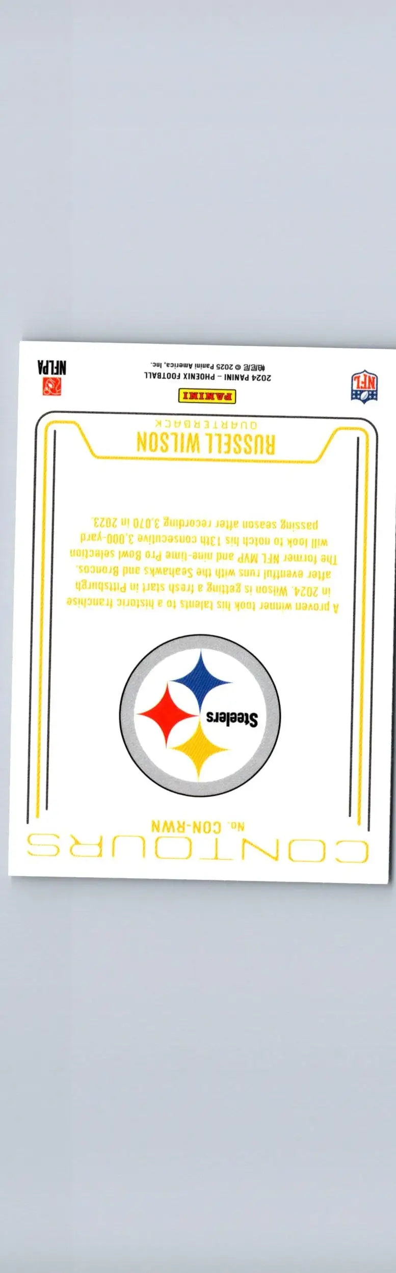 Football trading card of Russell Wilson Contours from 2024 Panini Phoenix series