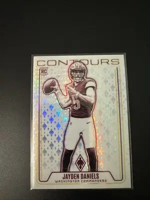 Football trading card featuring Jayden Daniels from 2024 Panini Phoenix Football series