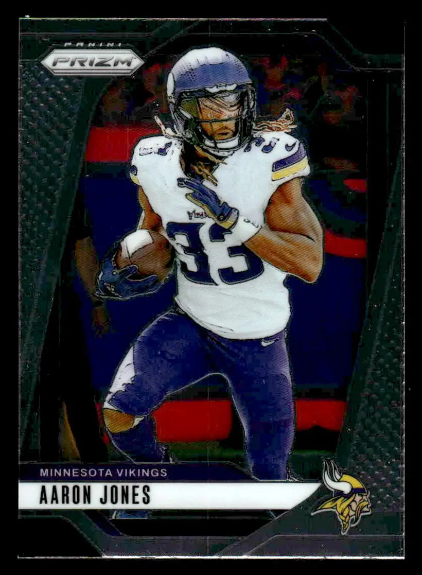 Panini Prizm football trading card of Aaron Jones of the Minnesota Vikings