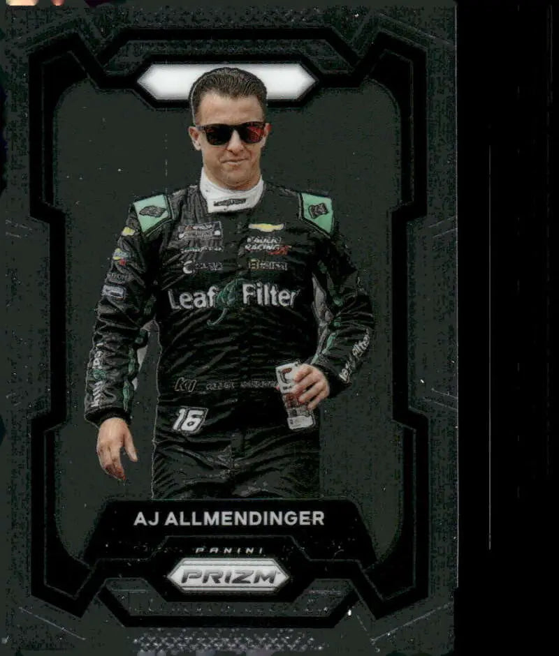 2024 Panini Prizm AJ Allmendinger trading card Leaf Filter Kaulig Racing Chevrolet