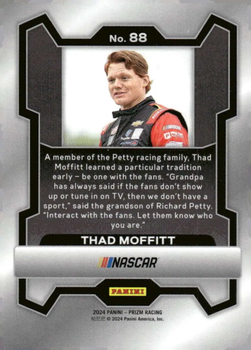 Thad Moffitt NASCAR trading card featuring Chevrolet Racing and Faction46 Chevrolet Racing