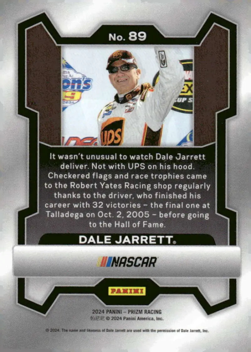 Dale Jarrett NASCAR trading card from 2024 Panini Prizm featuring Robert Yates Racing