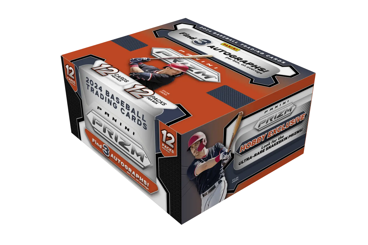 Orange and black retail box of 2024 Panini Prizm Baseball trading cards