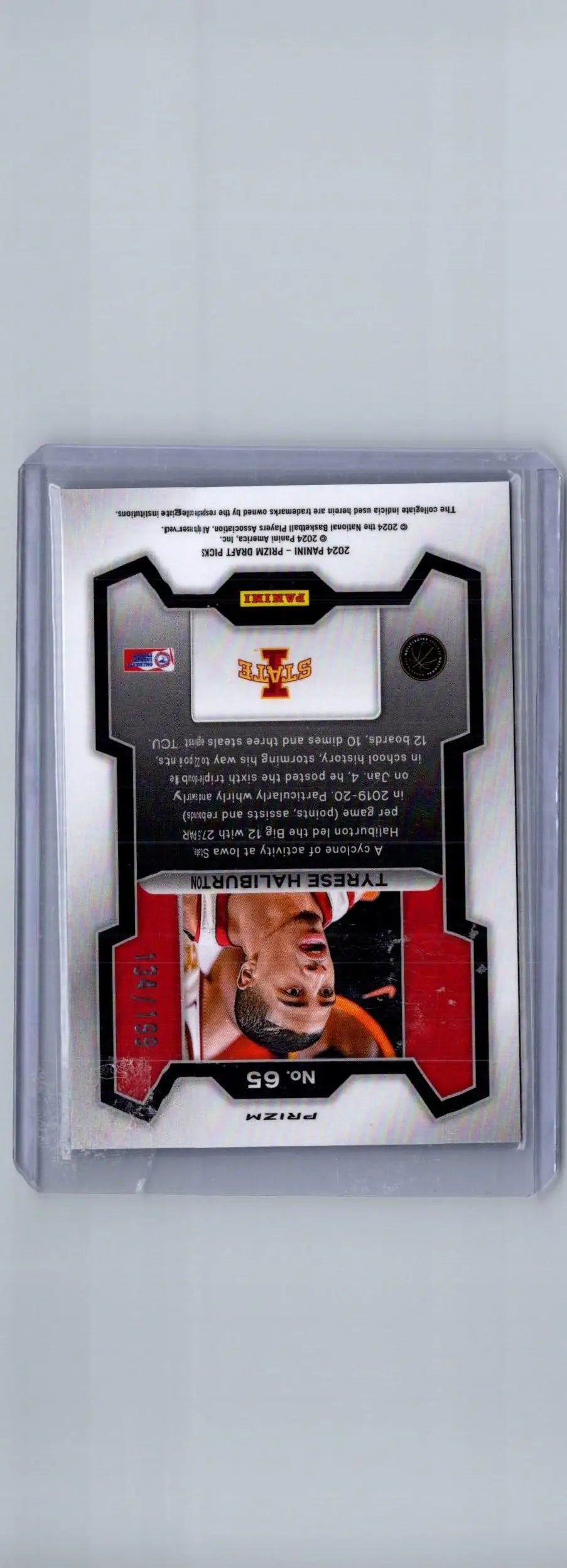 Basketball trading card in protective slab featuring Tyrese Haliburton Panini Prizm Draft Picks