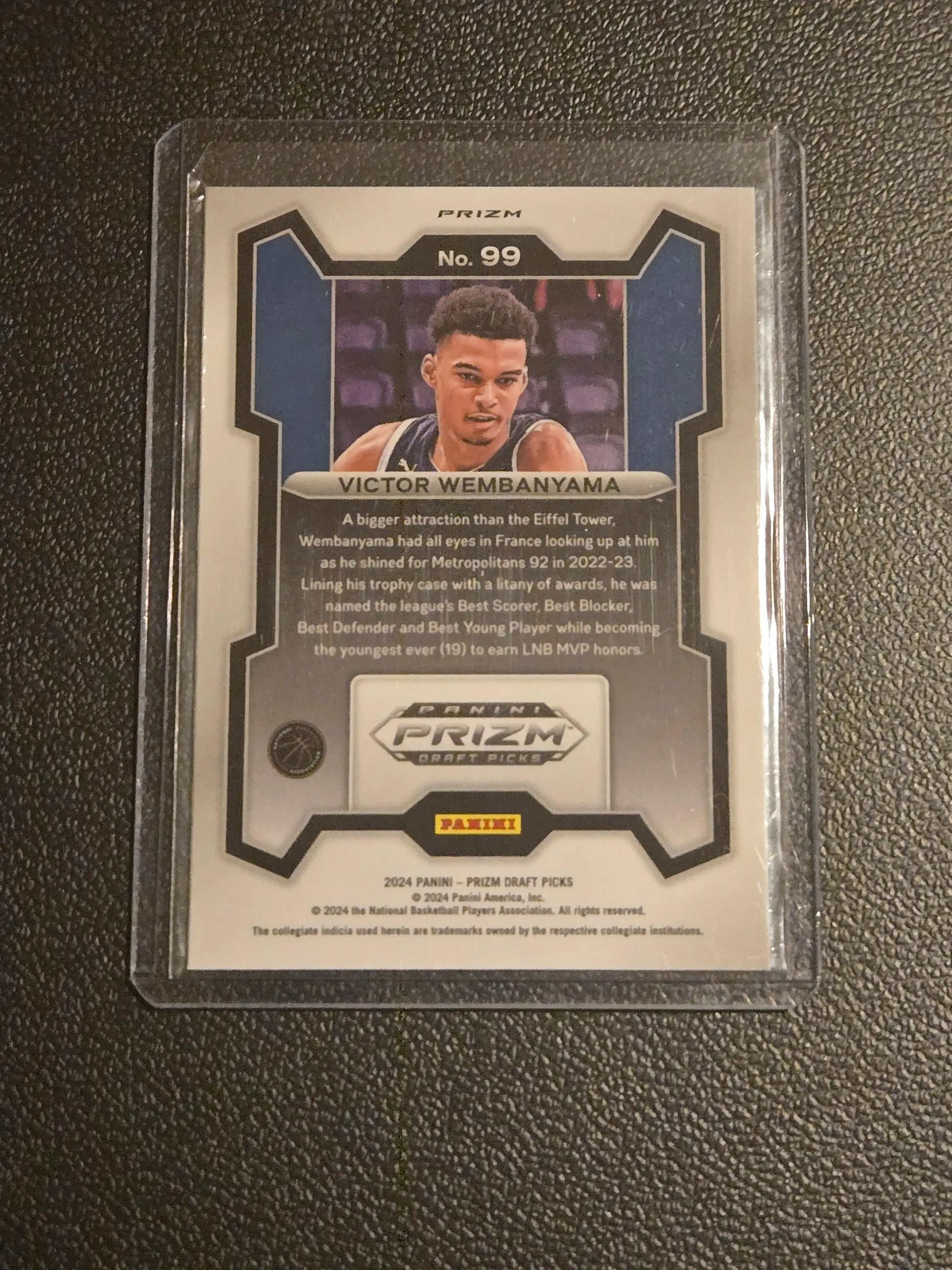 Victor Wembanyama basketball trading card from Panini Prizm Draft Picks Prizms Red Ice