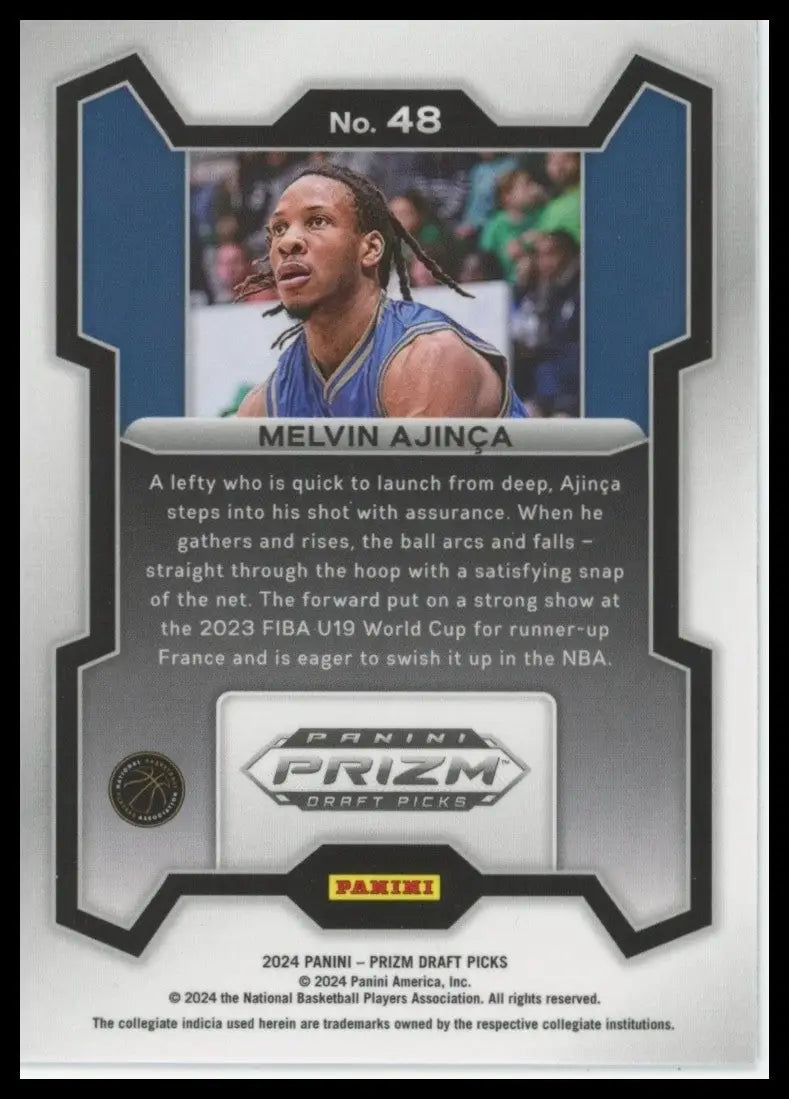 2024 Panini Prizm Draft Picks Melvin Ajinca #48 Rookie Basketball Card NCAA