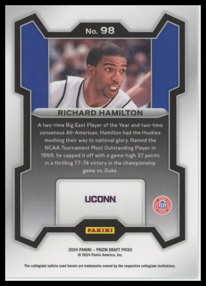 2024 Panini Prizm Draft Picks Richard Hamilton #98 Uconn Huskies Basketball Card - Basketball Card