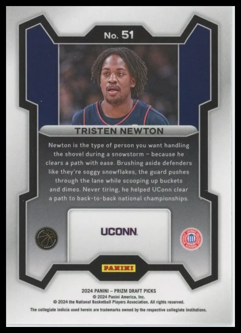 2024 Panini Prizm Draft Picks Tristen Newton #51 Rookie UCONN Huskies Basketball - Trading Card