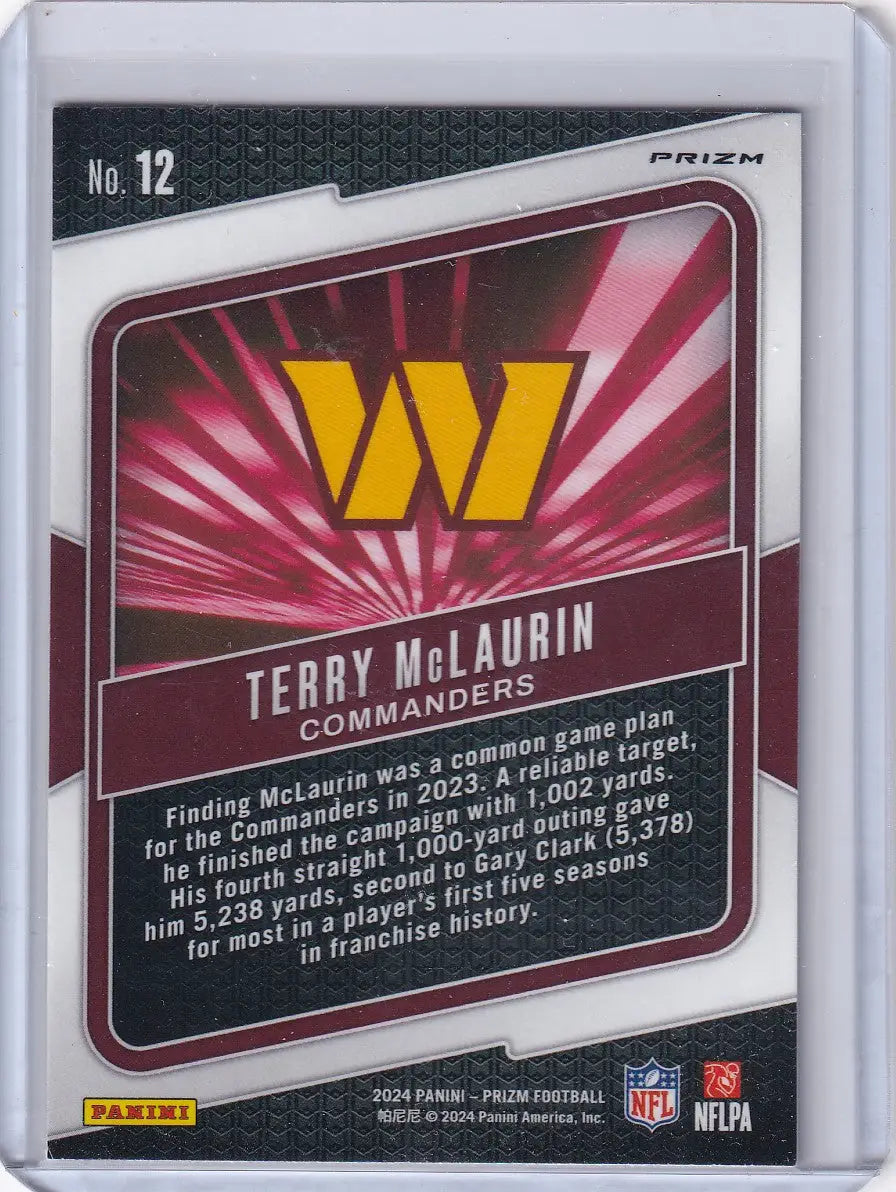 2024 Panini Prizm Green Cracked Ice Hype #12 Terry McLaurin - Commanders