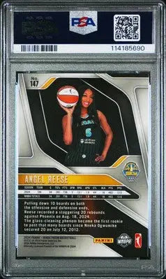 Graded Angel Reese basketball card from 2024 Panini Prizm WNBA featuring WNBA Angel Reese