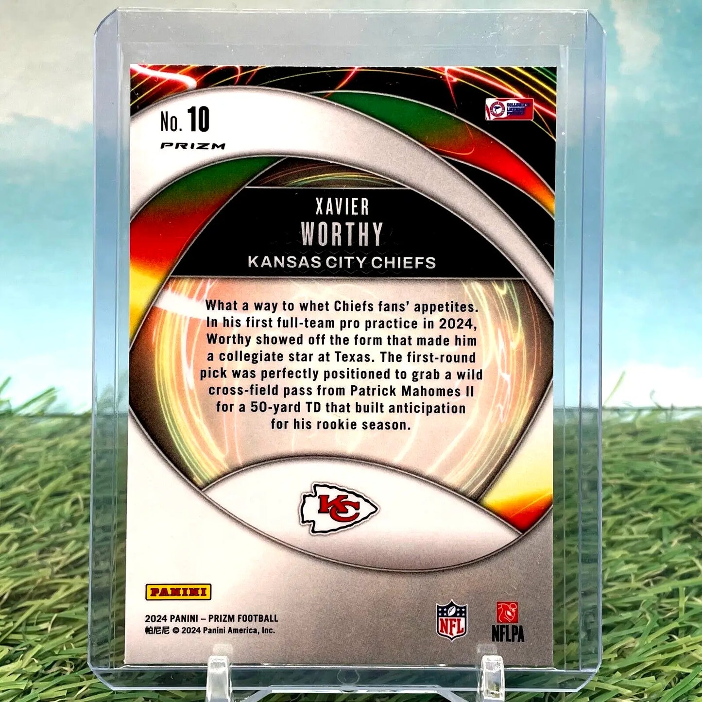 Xavier Worthy Panini Prizm Rookie Card Green Ice Prizm Chiefs Special Edition