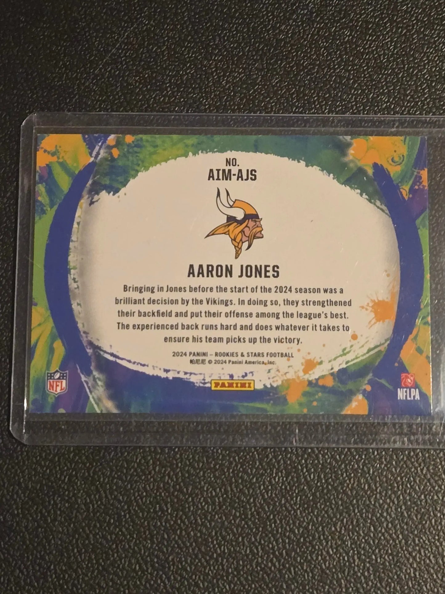 Aaron Jones football trading card from 2024 Panini Rookies Rookies & Stars series