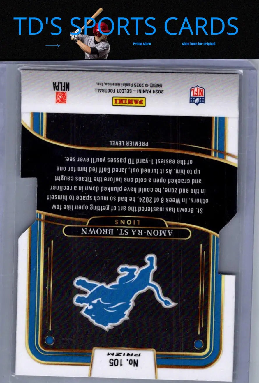 Football trading card of Amon-Ra St. Brown from Panini Select Detroit Lions 2024