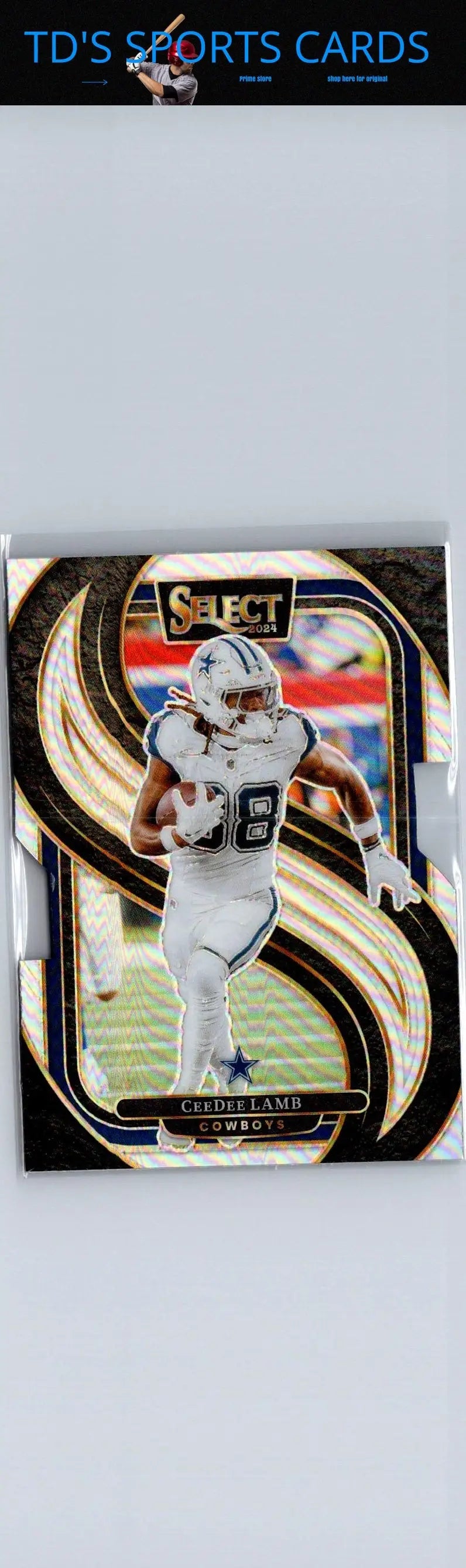 Collectible CeeDee Lamb Silver Prizm Die Cut football trading card featuring Dallas Cowboys player