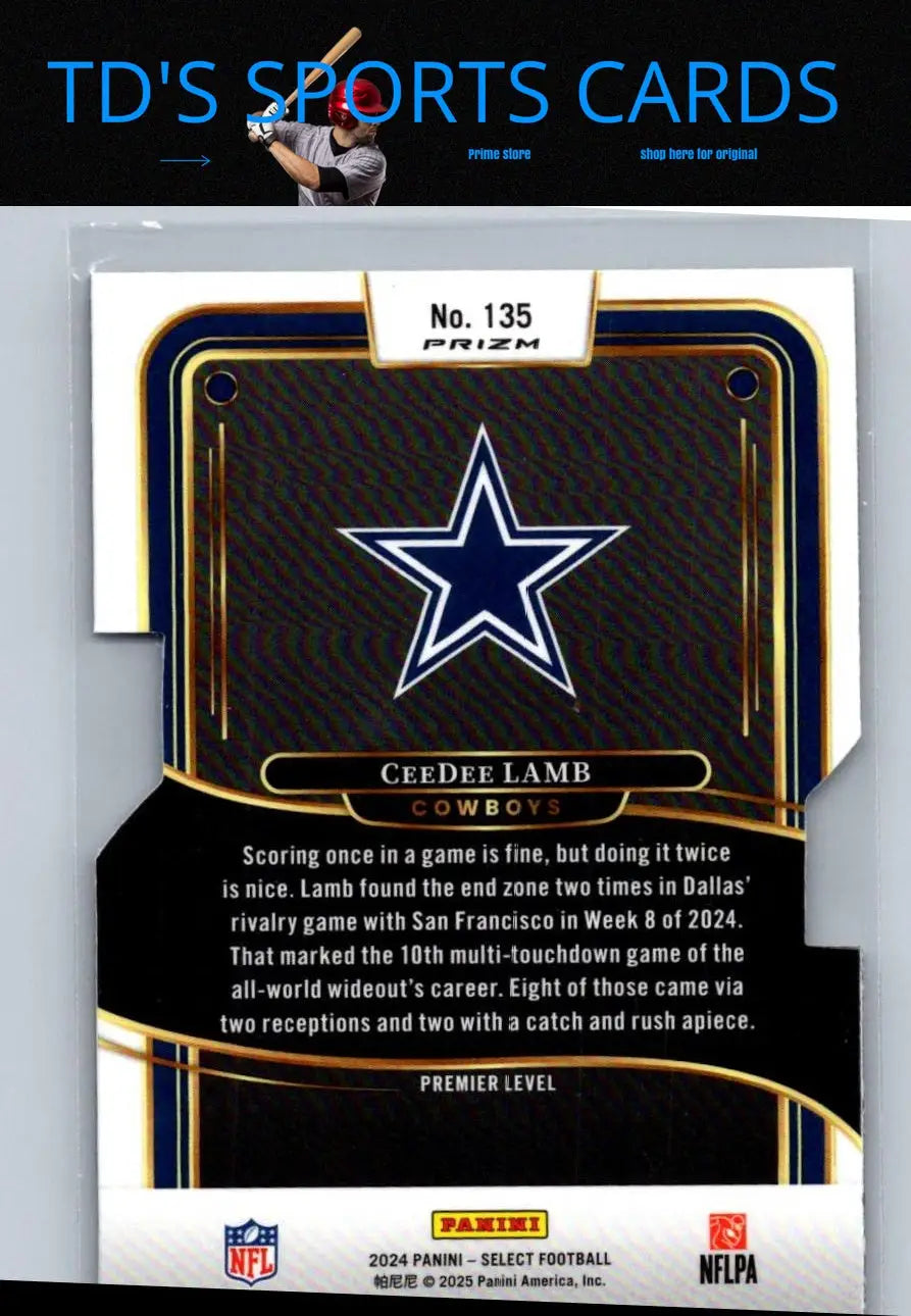 CeeDee Lamb football card from 2024 Panini Select series shown in product image
