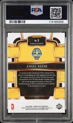 Gradedd Angel Reese basketball card from 2024 Panini Select WNBA series in PSA 7 grade