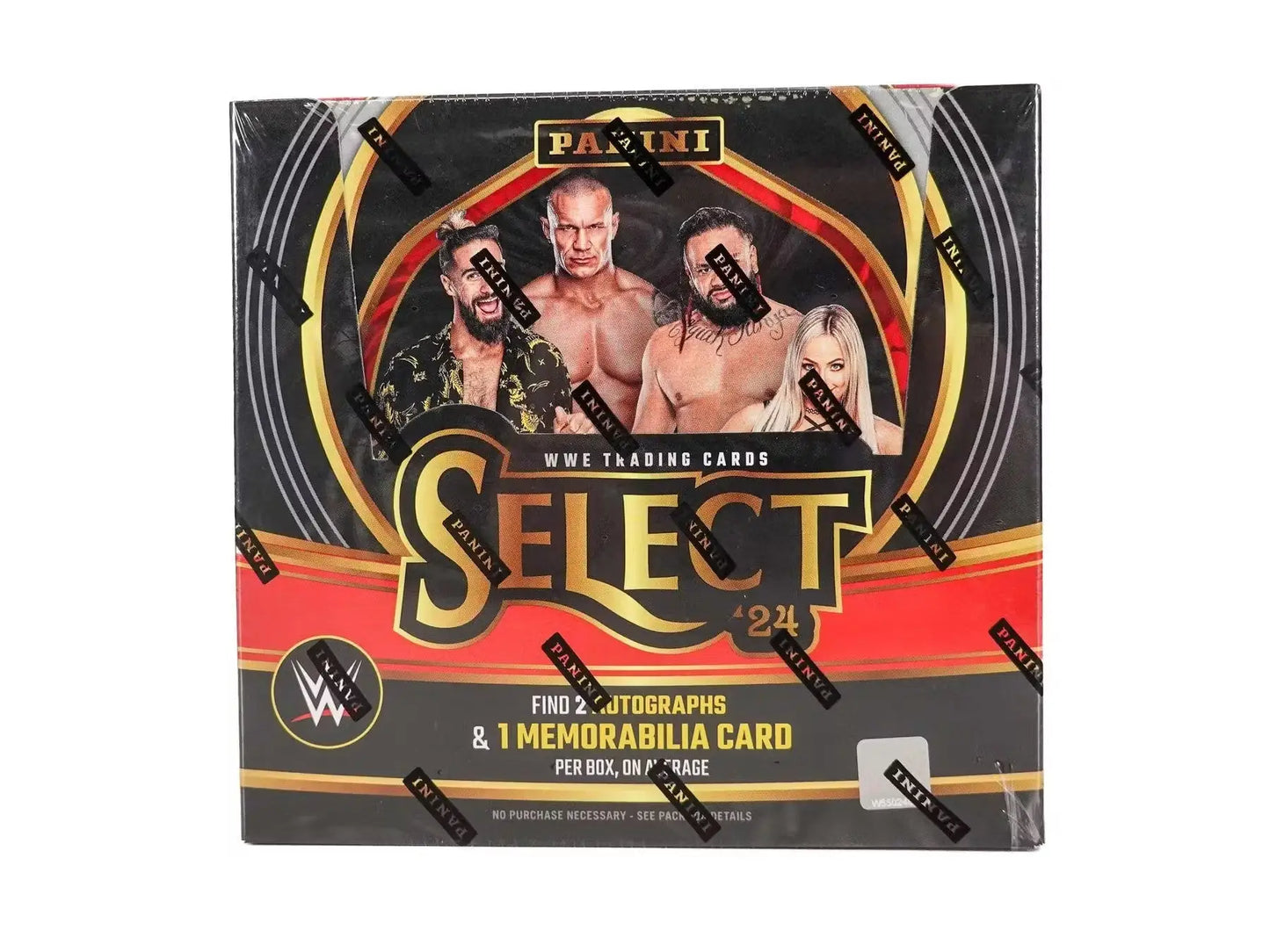 2024 Panini Select WWE Wrestling Hobby Box with vibrant color wheel design and two autographs