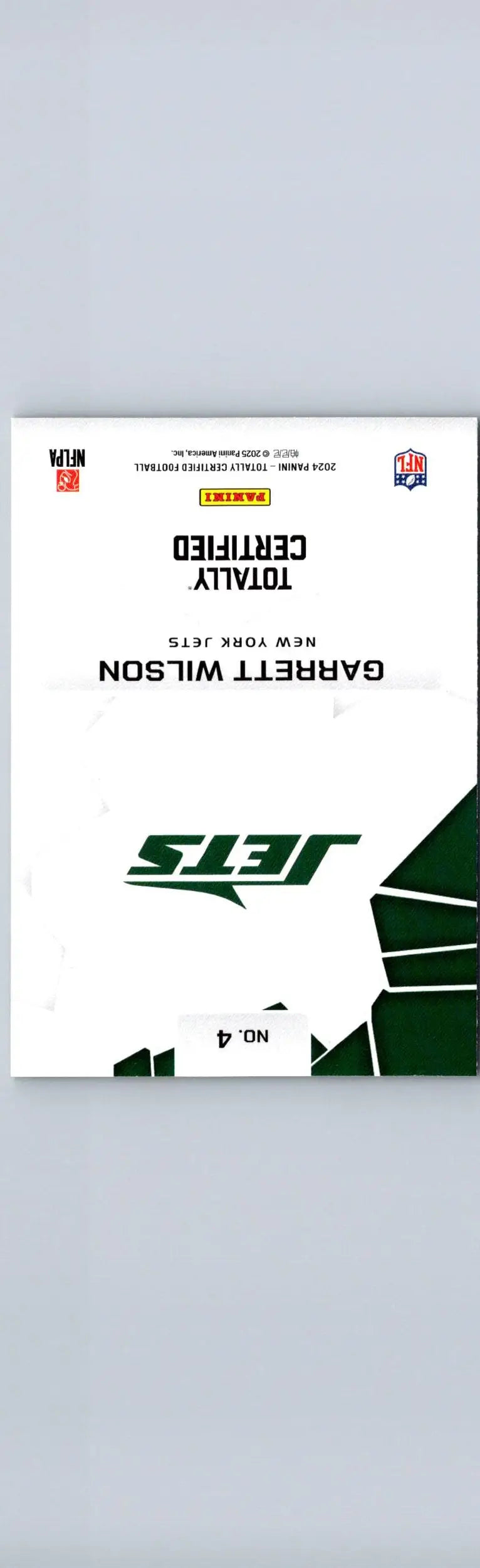 Garrett Wilson football card from Panini Totally Certified Garrett Wilson Intriguing Players mirror