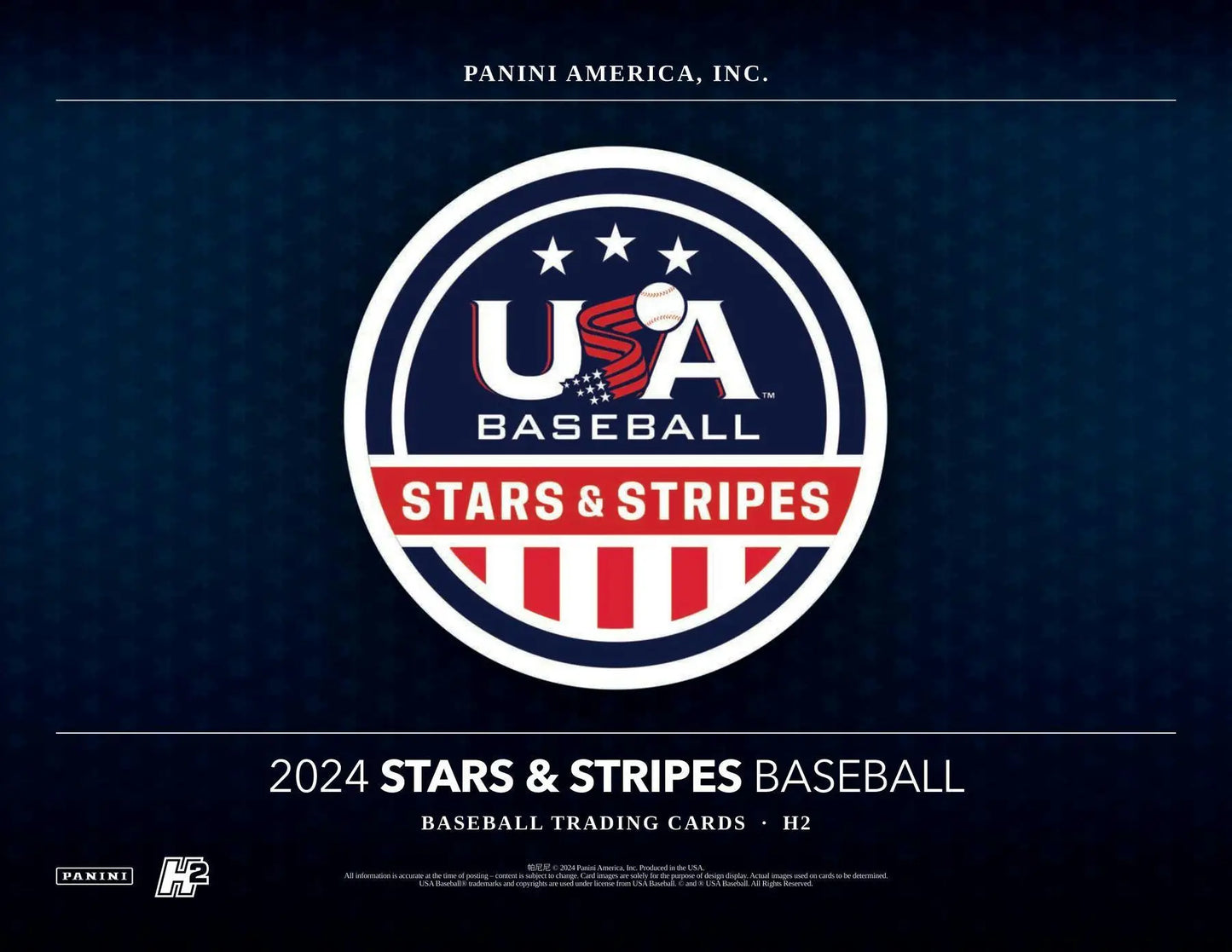 USA Baseball Stars & Stripes logo in red, white, and blue for national team memorabilia card