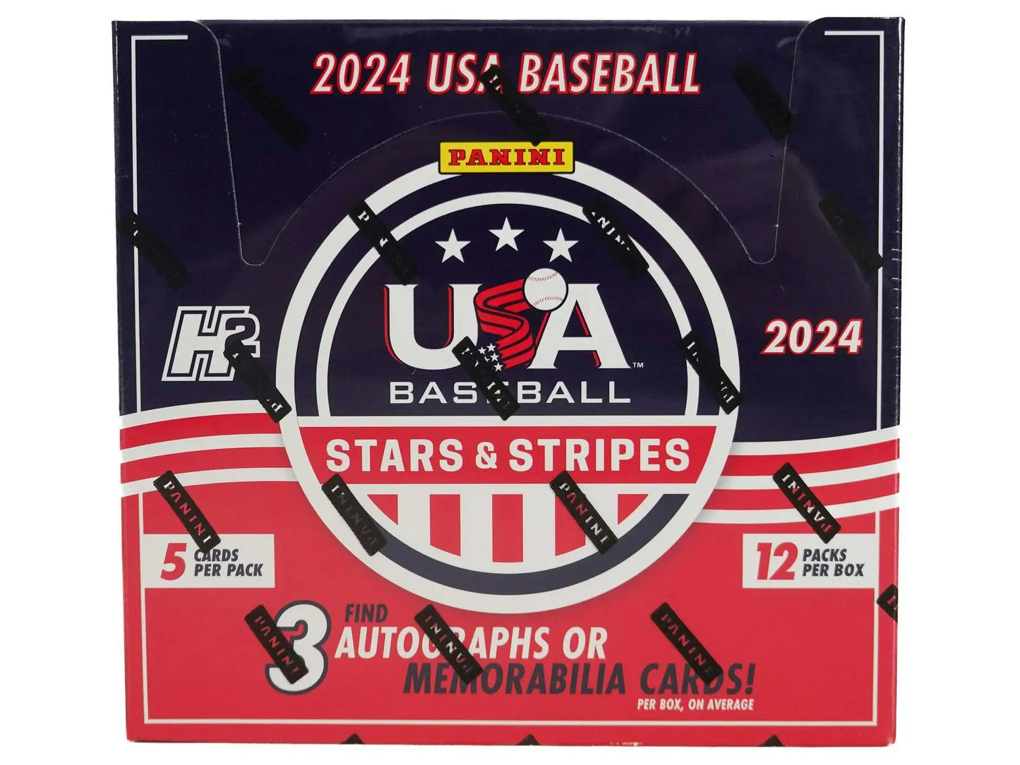 2024 Panini USA Stars & Stripes Baseball Hybrid H2 Box featuring national team memorabilia cards