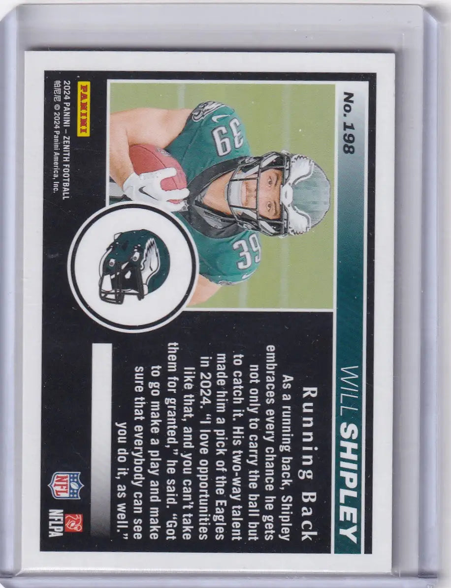 2024 Panini Zenith Gold Red Zone 1/10 #198 Will Shipley - Philadelphia Eagles