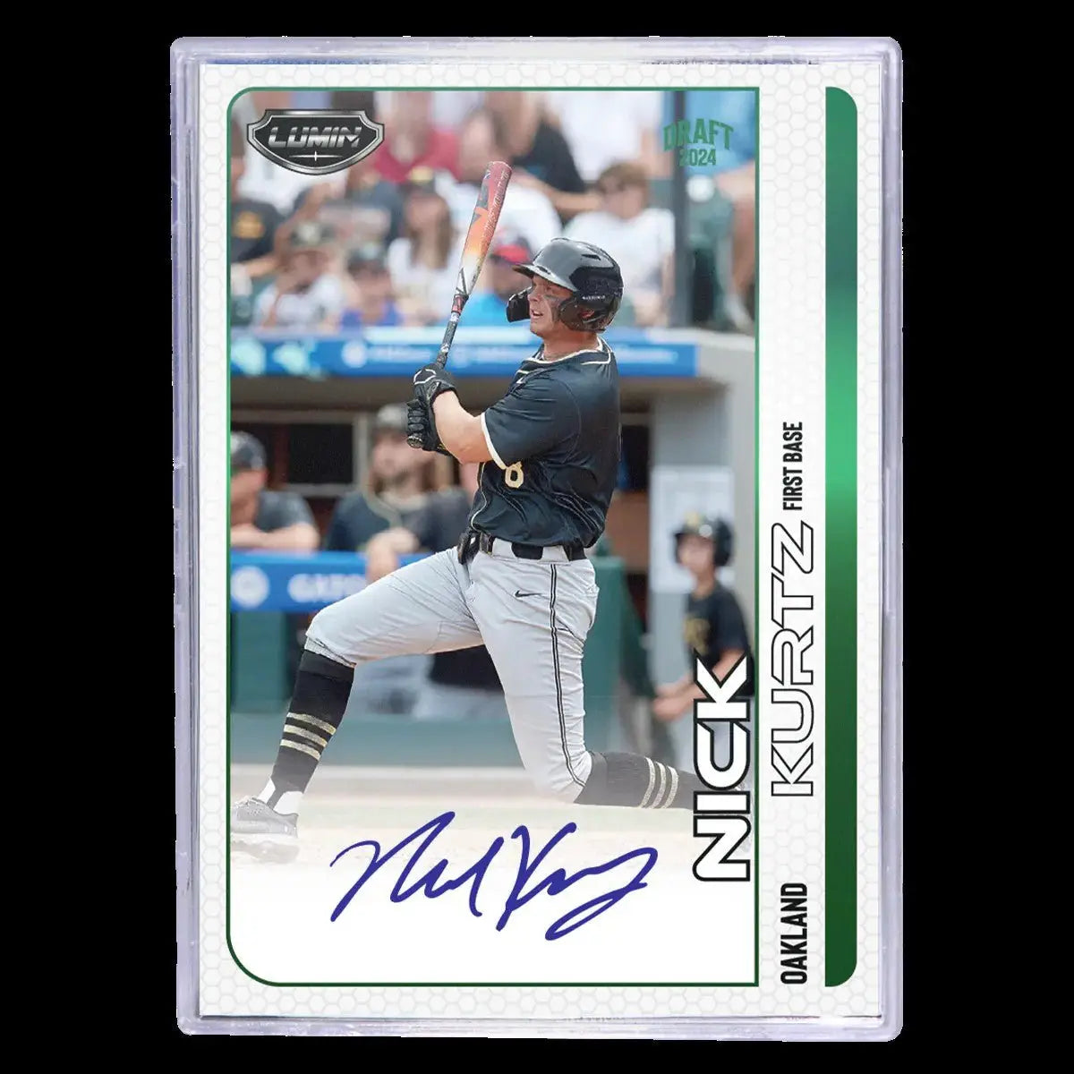 Baseball hobby box featuring 2024 Pulse Lumin Baseball card with player autograph