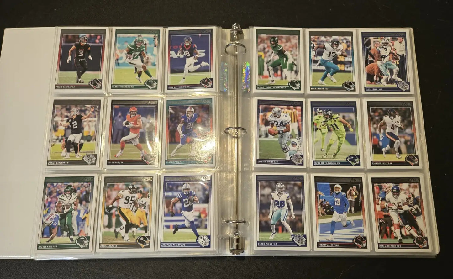 Score Football binder with collectible 2024 Score Football trading cards and album