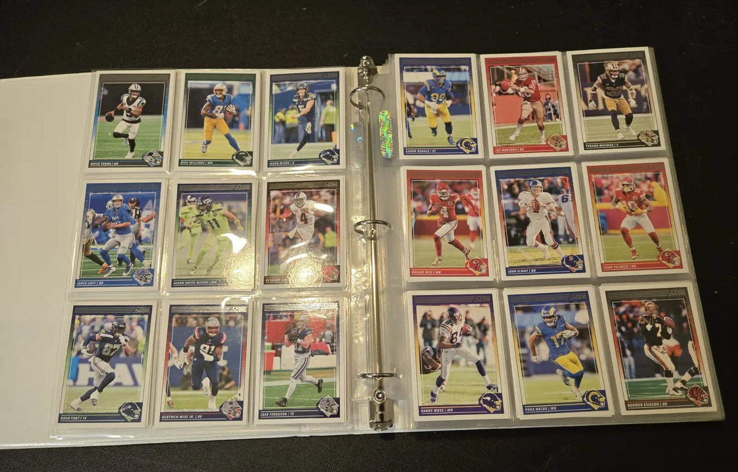 Score Football binder with over 250 trading cards including stars and legends